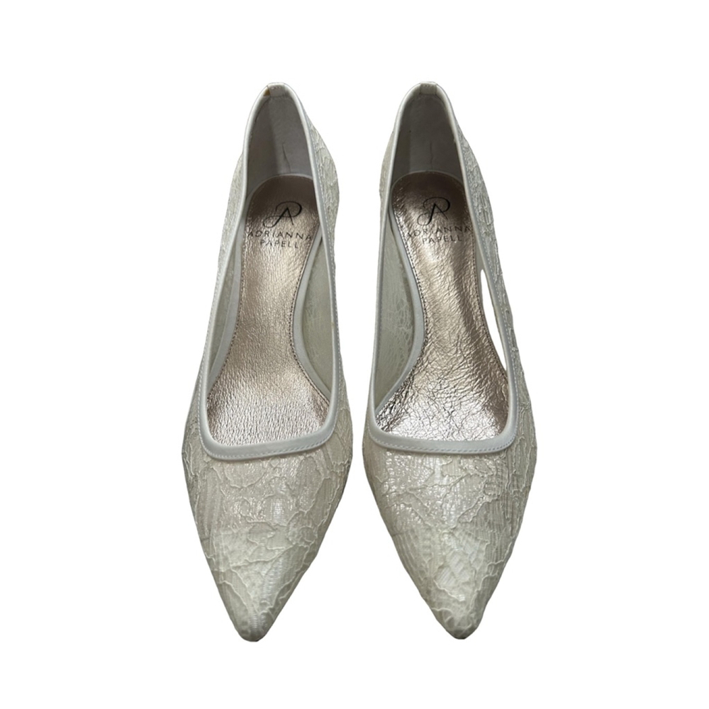 NIB Women's Adrianna Papell Ivory Lace Heels Size 7M